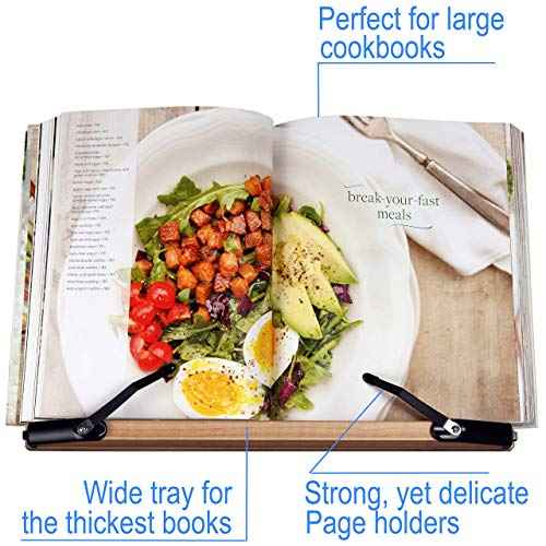 BS2500 Large 16x10.5 Portable Adjustable Foldable Bookstand Holder for Reading Hands Free Large Thick Heavy Textbooks Cookbooks Tablets