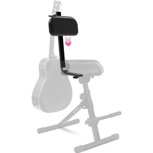 Liquid Stands Adjustable Backrest for LS MS1150 & MS1092B – 1010–1220mm Height/Depth, Spring Knob Adjustment, Built-in Guitar Holder – Compatible Piano Bench Support