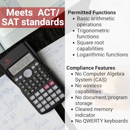 RED STAR TEC Non-Graphing Scientific Calculator - SAT Ready, Fraction Key, Single Pack