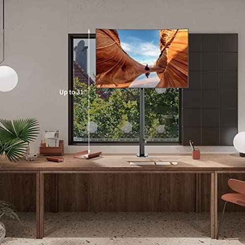 Pholiten Single Tall Monitor Stand Desk Mount£¬Extra Tall 31 Inch Fully Adjustable Monitor Mount for 13-32 Inch LCD Screen,Holds up to 22lbs