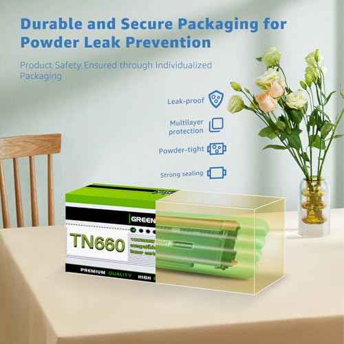 TN660 TN-660 Toner Cartridge Replacement Compatible for Brother TN 660 TN630 TN-630 High Yield to use with HL-L2380DW HL-L2320D HL-L2340DW DCP-L2540DW MFC-L2700DW MFC-L2720DW Printer (4 Black )