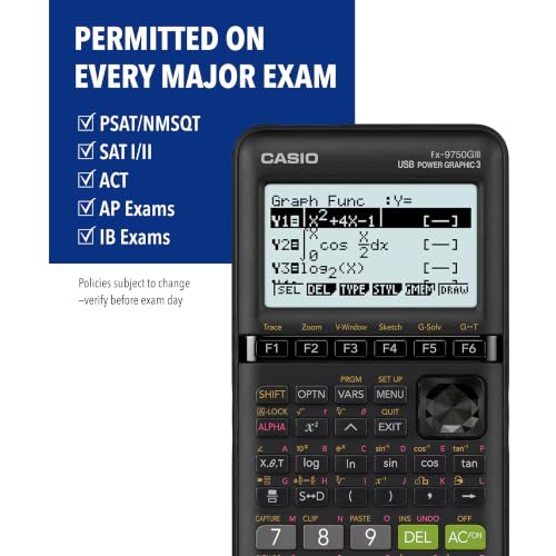 Casio fx-9750GIII Graphing Calculator Black with Python Programming
