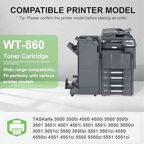 2 Pack WT-860 Waste Toner Box : WT860 Container Replacement for Kyocera WT 860 Bottle 1902LC0UN0 for TASKalfa 3500 3500i 4500 4500i 5500 5500i 3501 3501i 4501 4501i 5501 Printer , Each 25,000 Pages