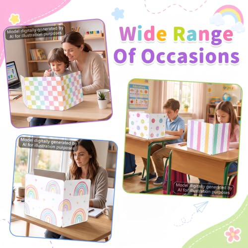 24 Pack Classroom Desk Privacy Shields - Folding Study & Test Dividers