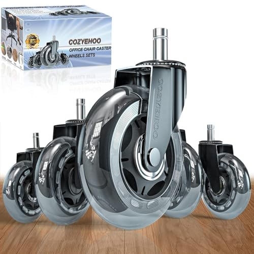 3 Inch COZYEHOO Office Chair Wheels Replacement - Transparent Universal Fit