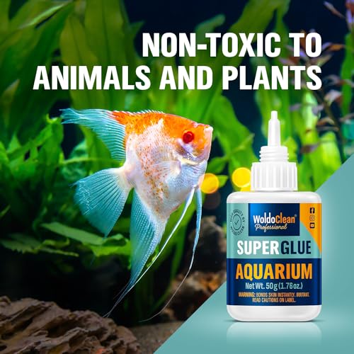 WoldoClean Aquarium 50g Super Glue Gel - Fish Safe for Live Plants, Coral & Rocks