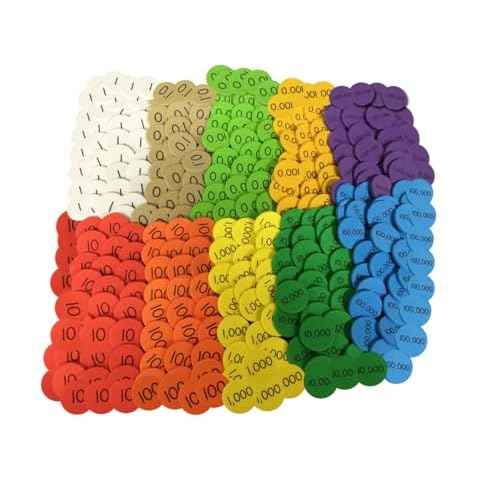 Essential Learning Sensational Math 10-Value Decimals to Whole Numbers Place Value Discs Set, Ages 8+ (ELP626638)
