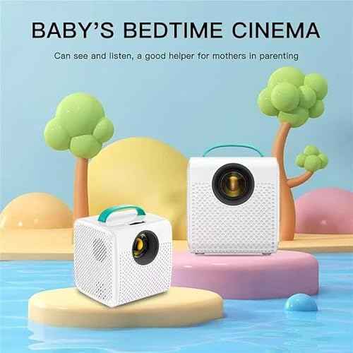 Mini Projector, 1080P Support, Book Projector for Reading, Portable Projector with Handle, USB/HDMI Connection, 50 ANSI, 20"-70" Screen Video Projector for Laptop/PC/Smartphone