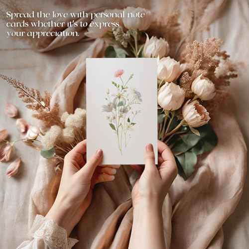 100 PACK Blank Cards with Envelopes, Blank Greeting Cards 4x6, Beautiful Blank Greeting Cards, Elegant Floral Note Cards with Peel-and-Seal Envelopes, Empty Stationary Set For All Occasions