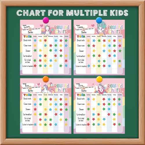 Reward Chart for Kids ? Unicorn Magnetic Kids Behavior Chart, Pad with 26 Chore Charts, 1920 Star Stickers, 49 Incentive Stickers, Responsibility Chart for Kids Girls Toddlers - Kids Chore Chart