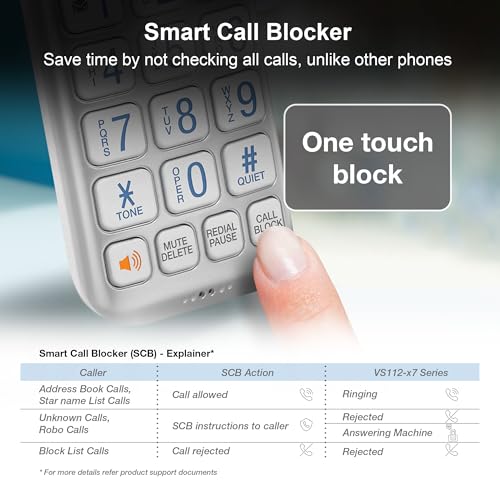 VTech VS112-27 2 Handset Cordless Phone with Answering Machine, Call Blocking, Caller ID, Intercom and Connect to Cell