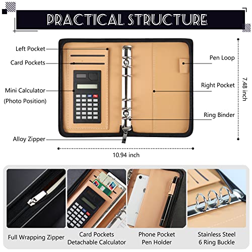 Nefeeko Budget Binder with Zipper Envelopes B - Cash Envelope Organizer for Budgeting