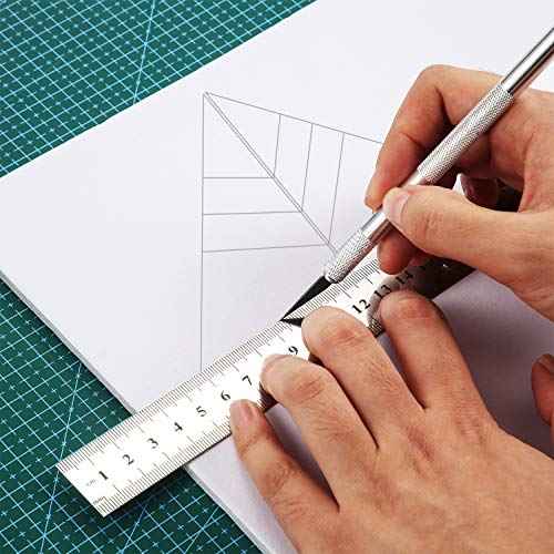 8 Pieces Foam Boards Foam Core Backing Boards, Silver Craft Knife with Protective Cap and 12 Inch Stainless Steel Ruler for Art Presentations Crafts Display Favors (White, Silver,12 x 10 x 0.2 Inches)