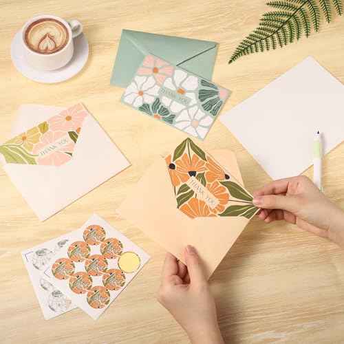 Thank You Cards with Envelopes, 36 Pack Thank You Cards Bulk with Envelopes & Stickers 4x6 Inch Greeting Card for Birthday, Wedding, Baby Shower, Graduation, Bridal Shower, Business