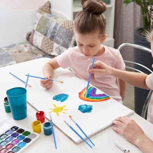 AROIC Small Paint Brushes Bulk,80 Pcs Nylon Hair Painting Brush with Flat and Round Pointed Acrylic Paint Brush Sets,Paint Brushes for Kids Classroom Oil Watercolor Face Painting Kits.
