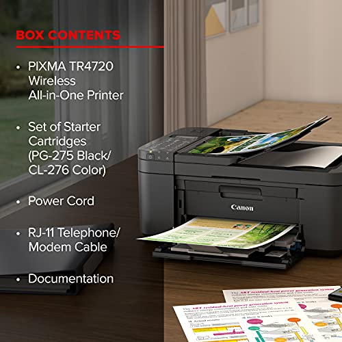 Canon PIXMA TR4720 BK Wireless All-in-One Printer with Auto Document Feeder