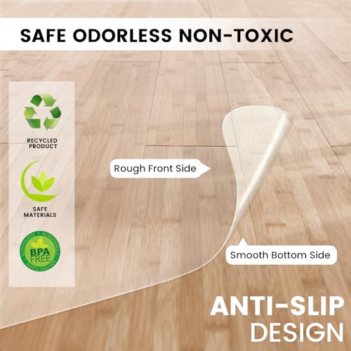 Clear Chair Mat for Hardwood Floors 36"x48" - Office Desk Chair Mat Protector Easy Glide for Rolling Chairs, Home & Computer Use