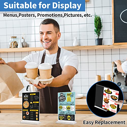 Svalor 4x6 Inch Acrylic Sign Holders Vertical 3 Pack - Double-Sided Display