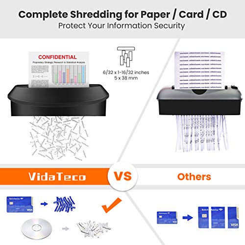 VidaTeco 14-Sheet Cross Cut Paper Shredder with 6.6-Gallon Bin, Anti-Jam System