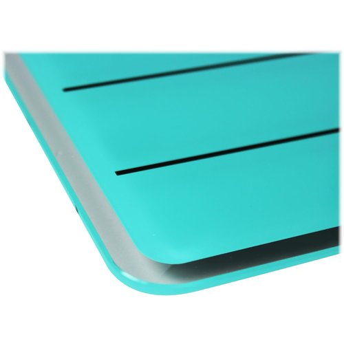 Floortex Viztex Glacier Teal & Black Plan & Grid Glass Dry Erase Board - 14" x 14"