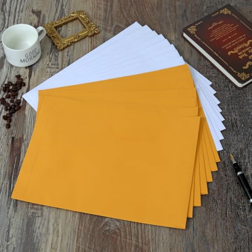 Yellow & Black Manila Envelopes 9x12 Inches, 20 Pack Self-Seal Catalog Mailers