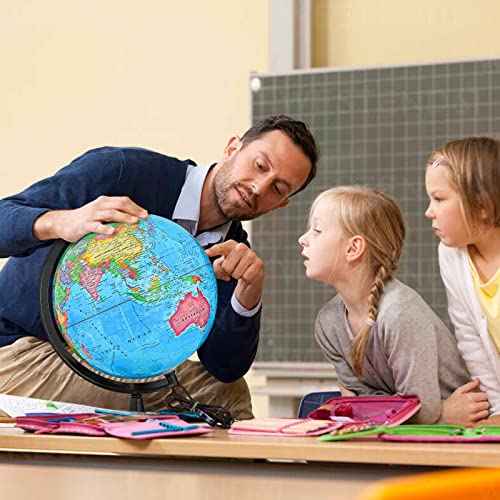 GOCHANGE Classroom Globes Elementary, 13in Political Teaching Globe with Countries & Capitals & State Capitals, Large Globes for Adults & Children