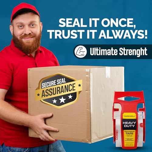 Heavy Duty Clear Packing Tape with Dispenser 1.88" X 22.2 Yd, Shipping Tape, Moving Supplies & More. Pack of 3