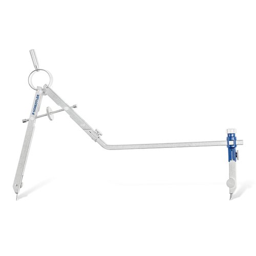 Staedtler Mars Comfort, Professional Drafting, Drawing Compass with Extension Arm, Draws Circles up to 19.5 Inch Diameter, Spring Bow Compass with Center Adjuster Wheel, 551 02