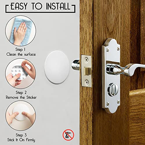 White ProStoppr® Large 3.15-Inch Door Wall Protectors (4 Pack) with Strong Adhesive