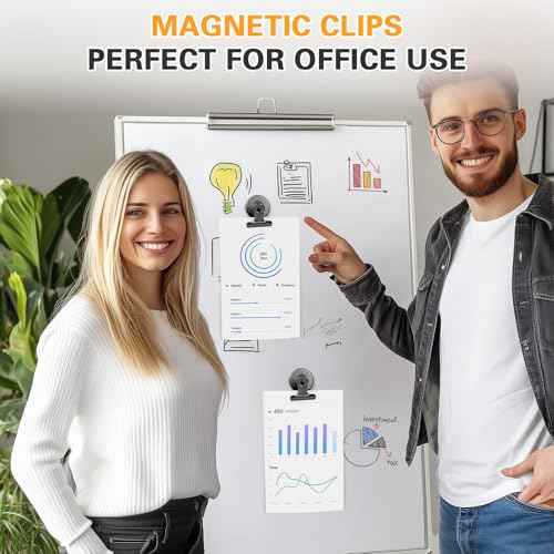 Grtard 12 Pack Magnetic Clips, Fridge Magnets Refrigerator Magnets, Strong Magnetic Clips Heavy Duty, Whiteboard Magnet Clip for Home, Kitchen, Office, School, Locker Decor, Photo Display (Black)