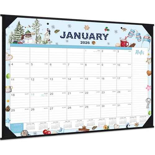 2026 Desk Calendar - Large Desk Calendar 2026, Jan.2026 - Dec.2026, 22" x 17", 12 Months Desktop Calendar 2026 with Corner Protectors, Desk Pad, Large Ruled Blocks - 12 Different Themes