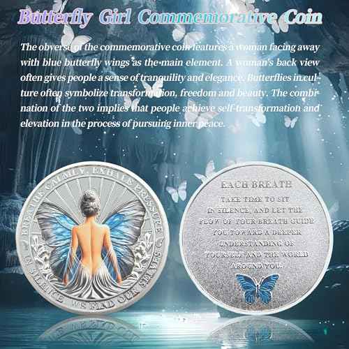 Bulk Pack of Butterfly Sobriety Coins - Inspirational AA Medallions - Women's Addiction Recovery Coins - Alcoholics Anonymous Sobriety Gifts(50Pcs)