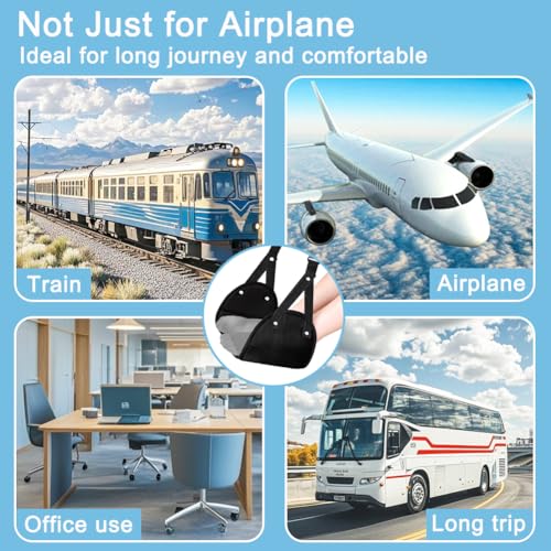 Aksiko 2 Pack Airplane Foot Rest Hammocks Adjustable Memory Foam 6 x 5 x 8 in