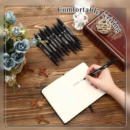 Cholemy 200 Pcs Christmas Christian Gifts Bible Verse Pens Bulk Church Gift Religious Scripture Ballpoint Inspirational Motivational Retractable Black Ink Pen for Women Men Coworker Employee Teacher