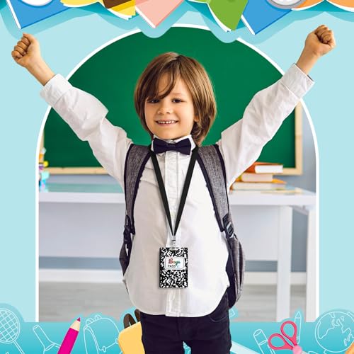 Sabary Black Classroom Passes Set for Teachers, 6 Pack with Lanyards