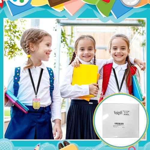6 Sets Back to School Party Favors Acrylic Hall Pass Lanyards Unbreakable School Classroom Passes Set for Teachers Cute Classroom Decor for Bathroom, Library, Office and Nurse Supplies Gifts