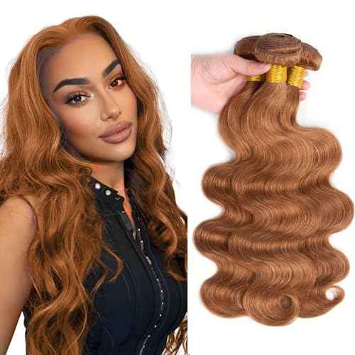 #30 Brown Bundles Human Hair Body Wave Bundles 24 24 24 Inch Light Brown Body Wave Bundle Unprocessed Brazilian Virgin Weave Hair 3 Bundle 50 Gram Per Bundle