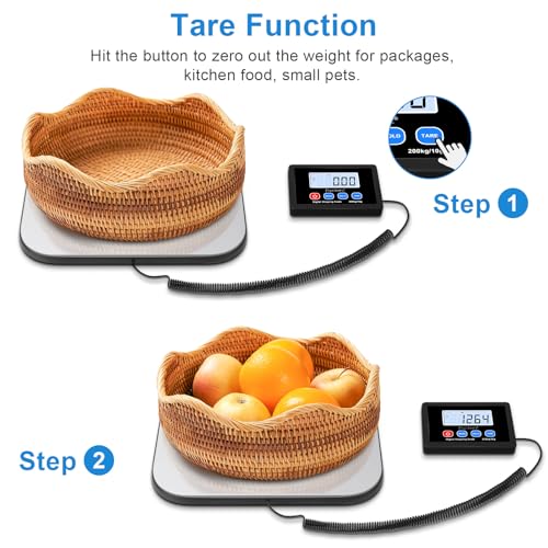 Fuzion-LiftX Shipping Scale, 440LB/200KG x 10g Digital Postal Scale, Hold/Tare Function, Shipping Scale for Packages Small Business/Luggage/Mailing/Postage, Battery & AC Adapter Included