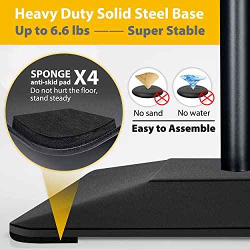 11"x17" Pedestal Poster Sign Holder Stand with Heavy Duty Solid Steel Base, Adjustable Floor Standing Sign Holder for Vertical and Horizontal View Sign Super Stable Displayed Stands, Black