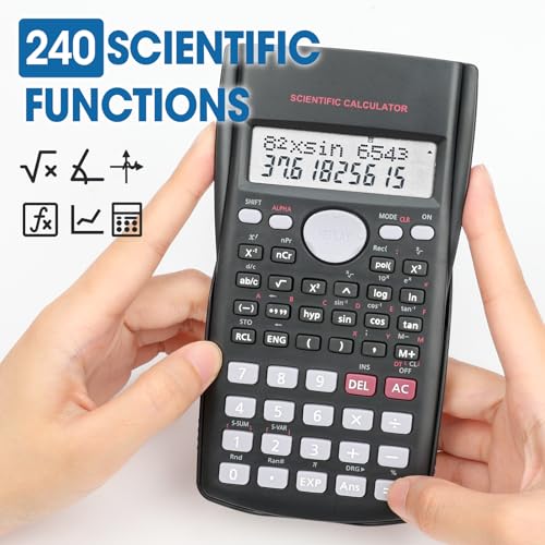 YesBes 2 Pack Scientific Calculators with Large 2-Line Display, 240 Functions for Students & Math