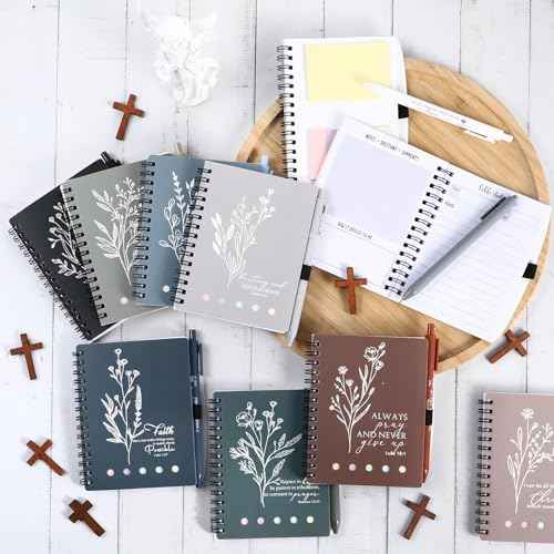 40 Pcs Clergy Appreciation Christian Gifts Bulk Bible Study Notebook with Sticky Notes Christian Pen Aesthetic Religious Journal Church Prayer Notepad for Pastor Sunday School Employee (Boho Color)