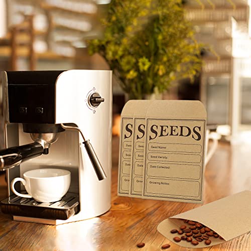 Seed Saving Envelopes Pack of 150 - Kraft Paper with Writing Template