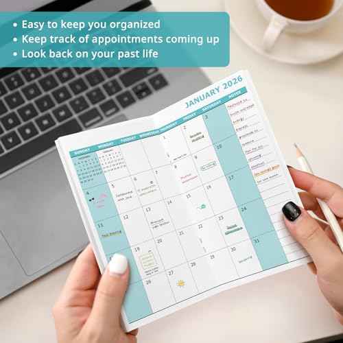 Pocket Calendar 2026-2027 for Purse, Two Year Monthly Planner Pocket Size 6.5" x 3.5", Jan 2026 - Dec 2027 Monthly Planner Small Calendar for School, Work and Home - Garden