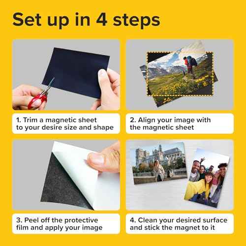 Strong Self-Stick Adhesive Magnetic Sheets 10 Pcs (4"x6"/10x15cm) ? Customizable Magnetic Paper for Photo, Magnet Stickers, Labels, Crafts; for Fridge, Lockers, Whiteboards, Office, Projects