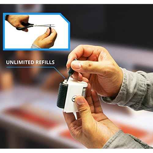 Vantamo Identity Protection Roller Stamps Wide Kit, Including 3-Pack Refills - Designed for Secure Confidential ID Blackout Security, Anti Theft and Privacy Safety (4-Pack White)
