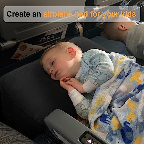 Maliton Black 1 Pack Inflatable Travel Foot Rest Pillow for Kids — Adjustable Height Baby/Toddler Car Seat & Airplane Bed
