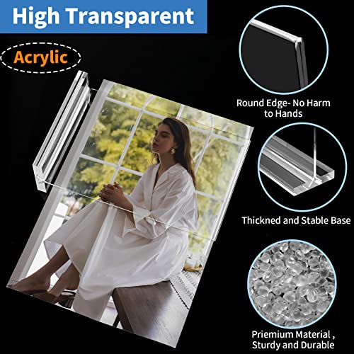 Svalor 4x6 Inch Acrylic Sign Holders Vertical 3 Pack - Double-Sided Display