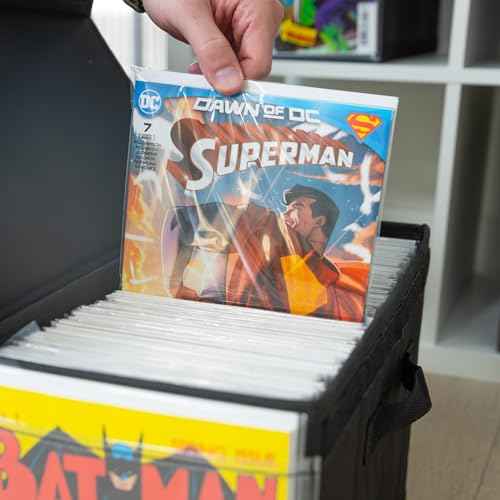 Comic Vision Comic Book Storage Box and Comic Book Display [Patent Pending] - Removeable, enclosed top - 2pack