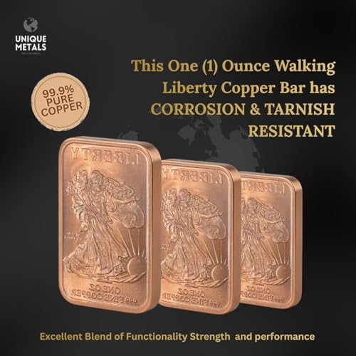 20 Pack One Ounce Walking Liberty Copper Bars .999 Fine Made in USA