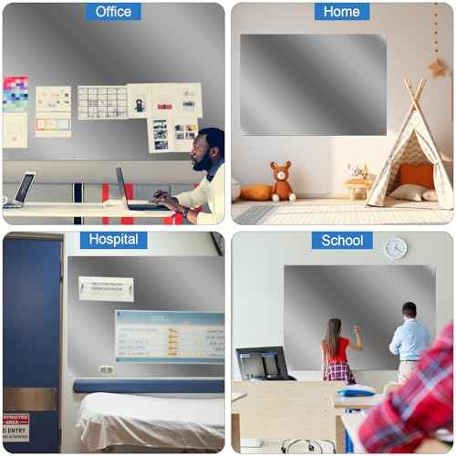 Ireer Magnetic Board Steel Magnet Bulletin Boards for Walls to Display Magnetic Notes Photos for Home Office Classroom, Pre Drilled with Screws and Dry Wet Erase Feature(Steel Color,30 x 14 Inch)